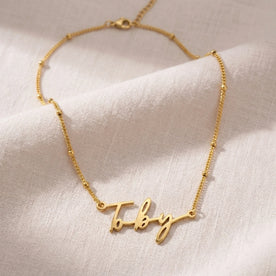 Toby Name Necklace | 18ct Gold, Silver & Vermeil | Ready to Ship