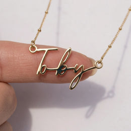 Toby Name Necklace | 18ct Gold, Silver & Vermeil | Ready to Ship