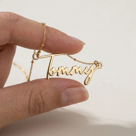 Tommy Name Necklace | 18ct Gold, Silver & Vermeil | Ready to Ship