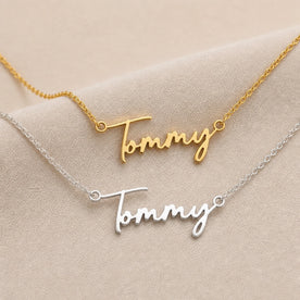 Tommy Name Necklace | 18ct Gold, Silver & Vermeil | Ready to Ship