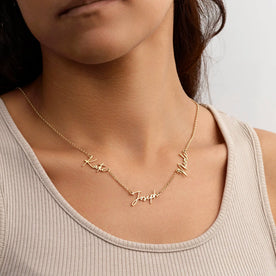 Personalised Triple Name Necklace | Gold, Silver & Vermeil