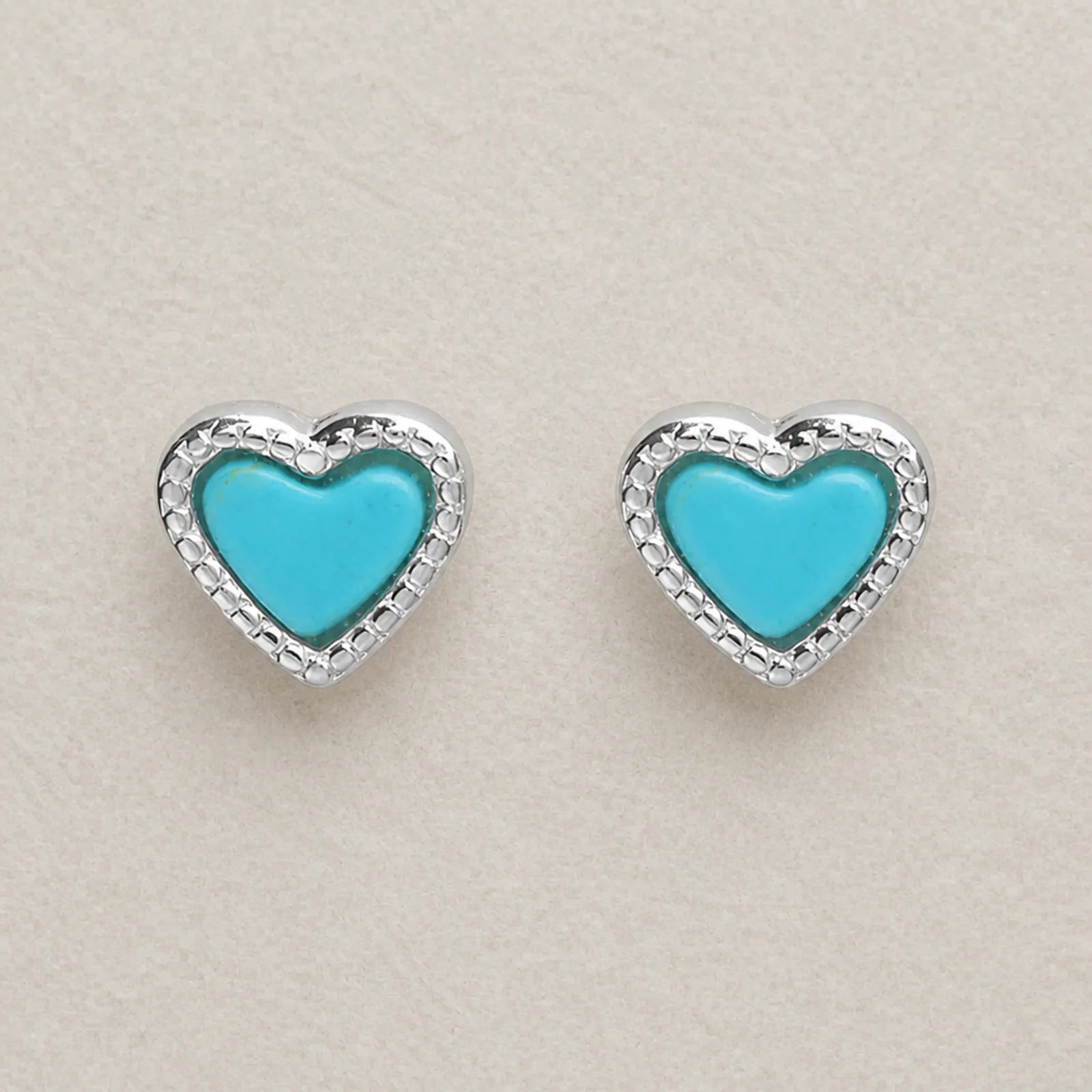 Turquoise Heart Studs