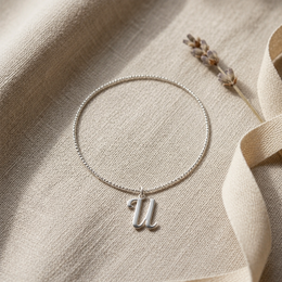 U Bracelet | Initial & Letter U Charm, Gold & Silver