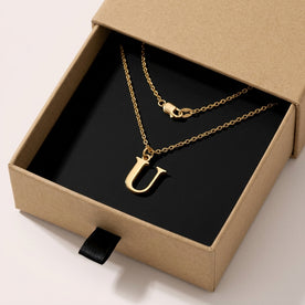 U Necklace | Initial & Letter U Pendant, Gold & Silver