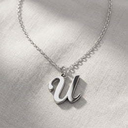 U Necklace | Initial & Letter U Pendant, Gold & Silver