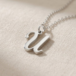 U Necklace | Initial & Letter U Pendant, Gold & Silver
