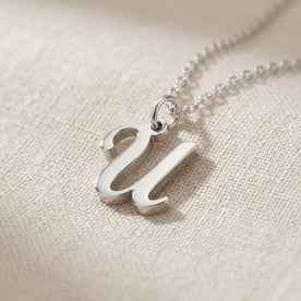 U Necklace | Initial & Letter U Pendant, Gold & Silver