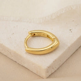 "V" Hinged Huggie Earrings in 18ct Gold & Sterling Silver