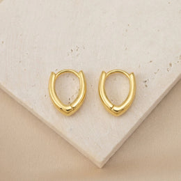 "V" Hinged Huggie Earrings in 18ct Gold & Sterling Silver