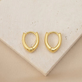 "V" Hinged Huggie Earrings in 18ct Gold & Sterling Silver
