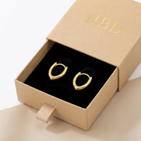 "V" Hinged Huggie Earrings in 18ct Gold & Sterling Silver