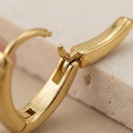 "V" Hinged Huggie Earrings in 18ct Gold & Sterling Silver
