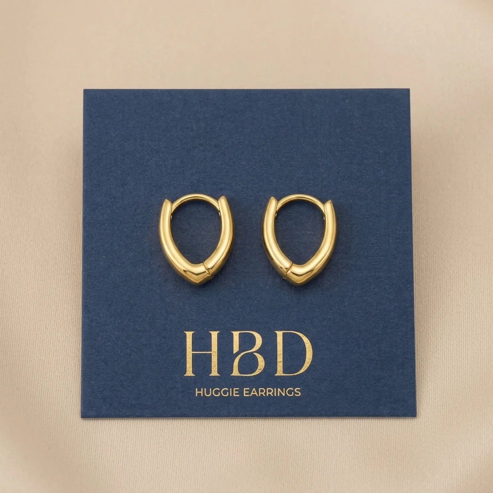 "V" Hinged Huggie Earrings in 18ct Gold & Sterling Silver