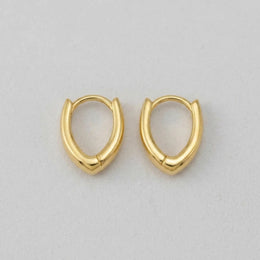"V" Hinged Huggie Earrings in 18ct Gold & Sterling Silver