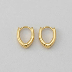 "V" Hinged Huggie Earrings in 18ct Gold & Sterling Silver