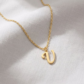 V Necklace | Initial & Letter V Pendant, Gold & Silver