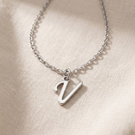 V Necklace | Initial & Letter V Pendant, Gold & Silver