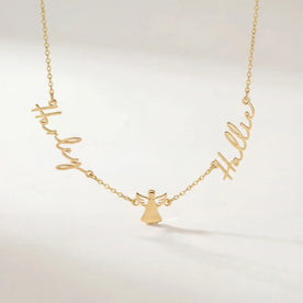 Angel Name Necklace with Two Names – Personalised Gold & Silver Gift