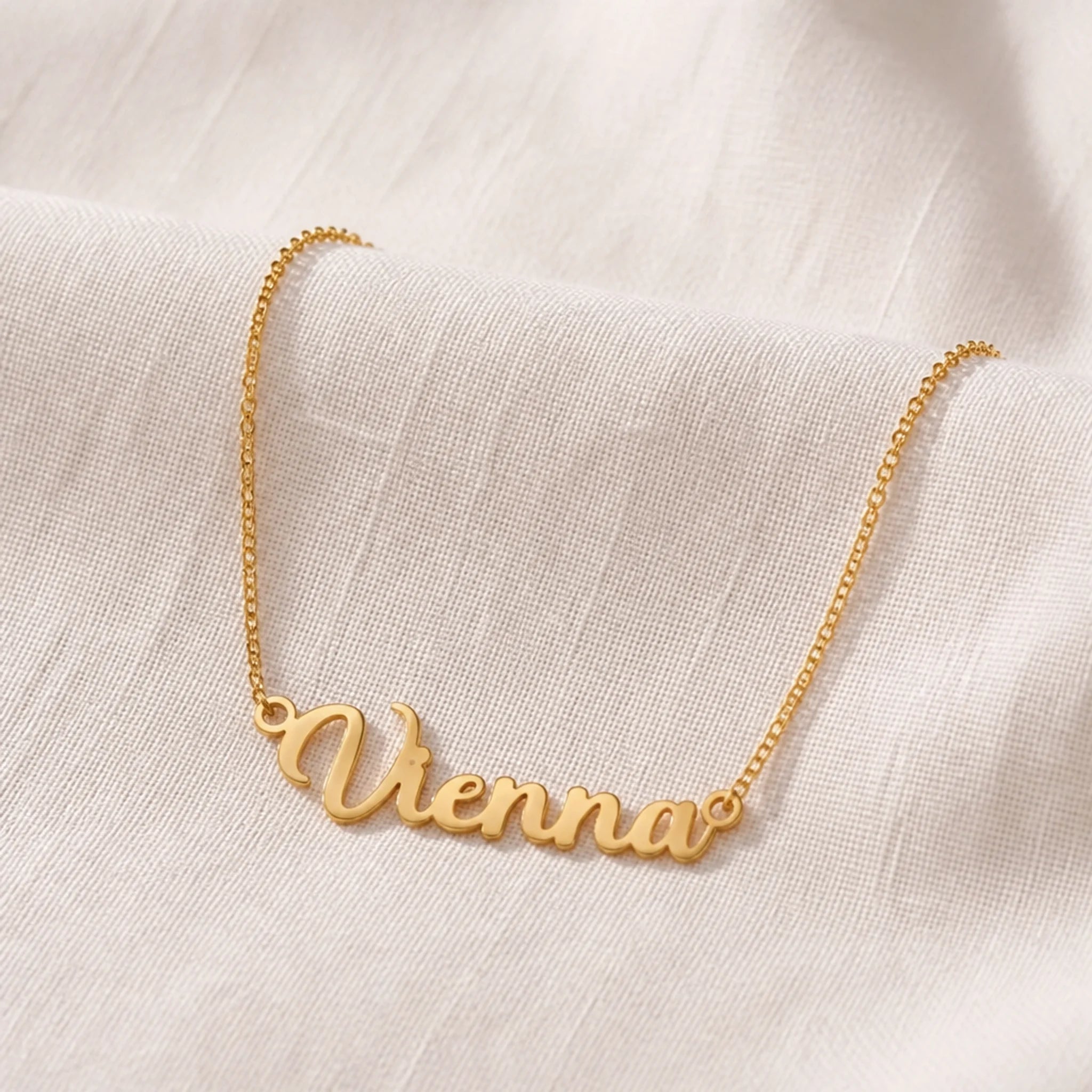 Vienna Name Necklace | 18ct Gold, Silver & Vermeil | Ready to Ship