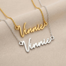 Vinnie Name Necklace | 18ct Gold, Silver & Vermeil | Ready to Ship