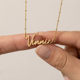 Vinnie Name Necklace | 18ct Gold, Silver & Vermeil | Ready to Ship