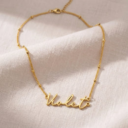 Violet Name Necklace | 18ct Gold, Silver & Vermeil | Ready to Ship
