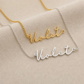 Violet Name Necklace | 18ct Gold, Silver & Vermeil | Ready to Ship