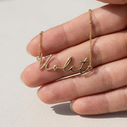 Violet Name Necklace | 18ct Gold, Silver & Vermeil | Ready to Ship