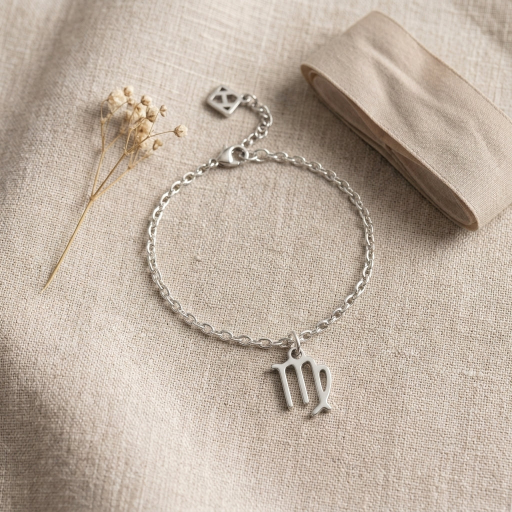 Virgo Zodiac Bracelet | Star Sign Charm, Gold & Silver