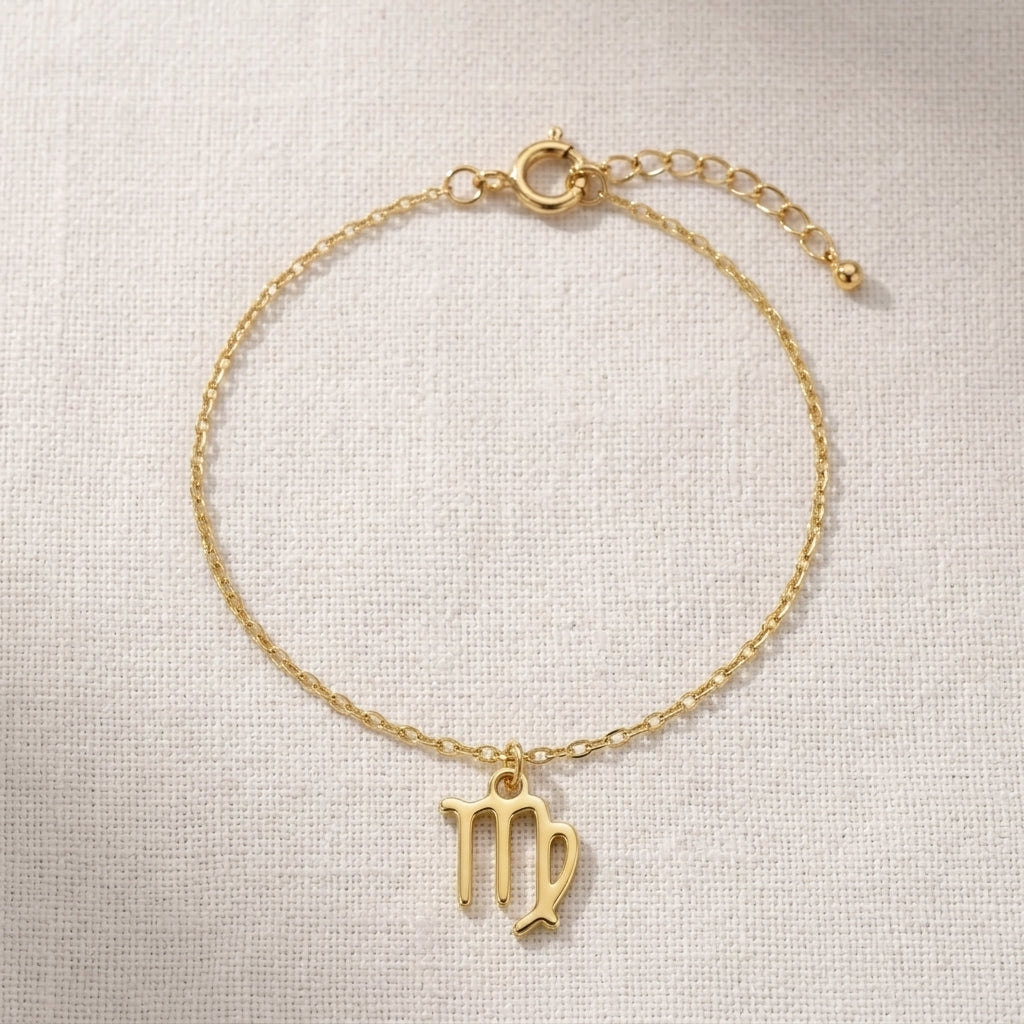 Virgo Zodiac Bracelet | Star Sign Charm, Gold & Silver