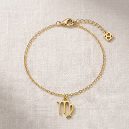 Virgo Zodiac Bracelet | Star Sign Charm, Gold & Silver