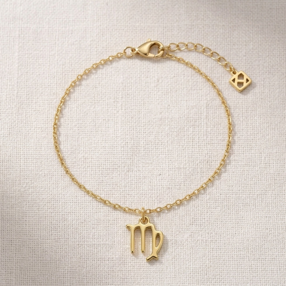 Virgo Zodiac Bracelet | Star Sign Charm, Gold & Silver