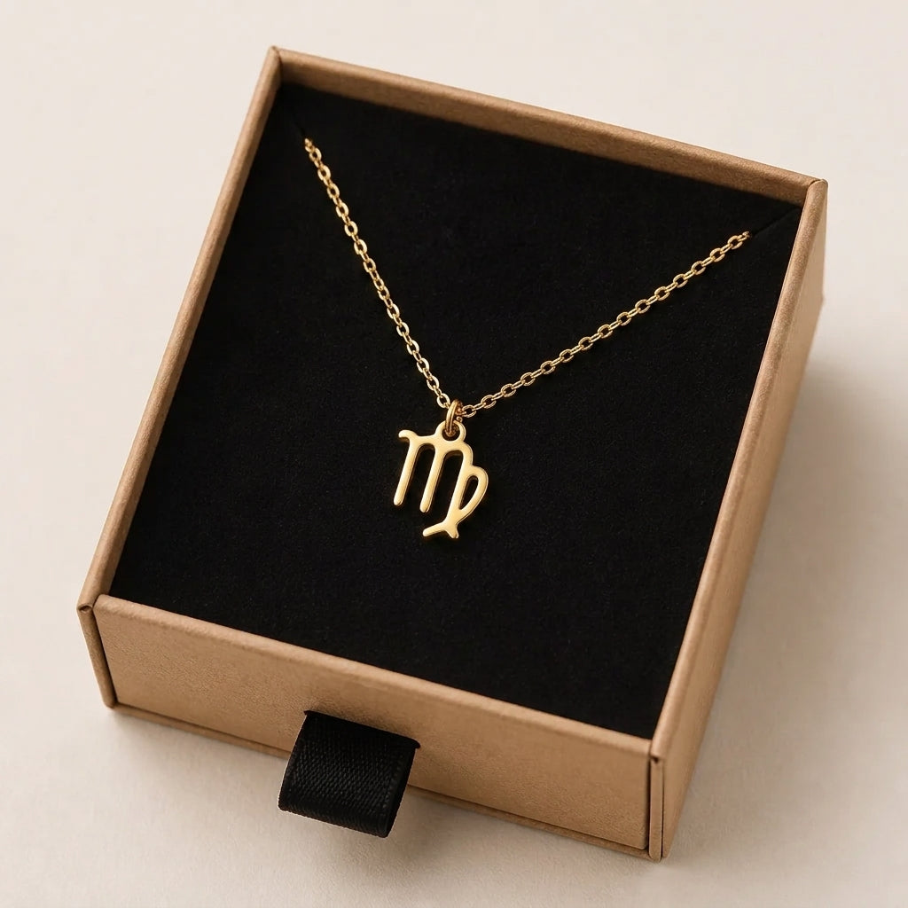 Virgo Zodiac Necklace | Star Sign Pendant, Gold & Silver