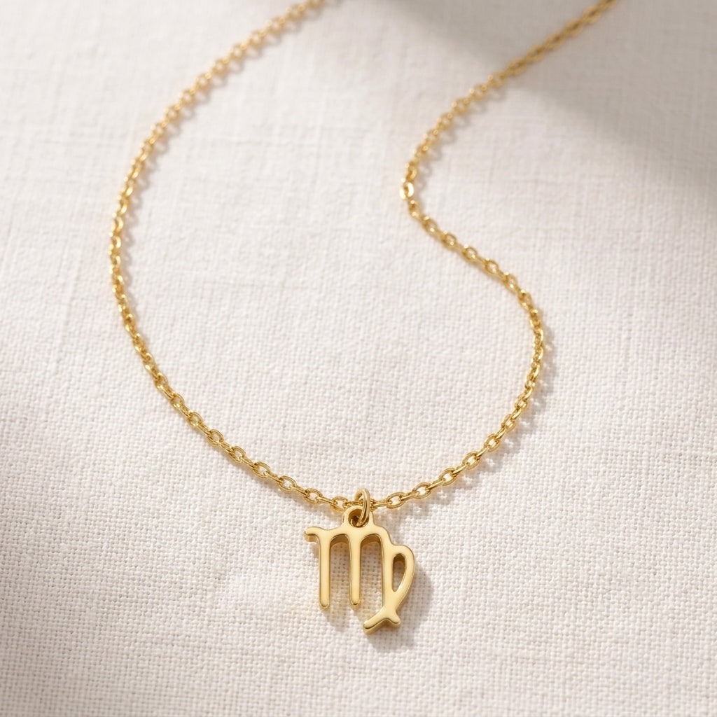 Virgo Zodiac Necklace | Star Sign Pendant, Gold & Silver