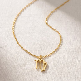 Virgo Zodiac Necklace | Star Sign Pendant, Gold & Silver