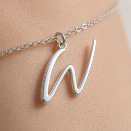W Bracelet | Initial & Letter W Charm, Gold & Silver