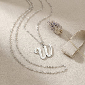 W Necklace | Initial & Letter W Pendant, Gold & Silver