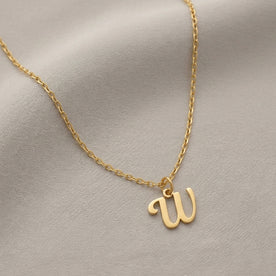 W Necklace | Initial & Letter W Pendant, Gold & Silver