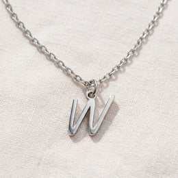 W Necklace | Initial & Letter W Pendant, Gold & Silver