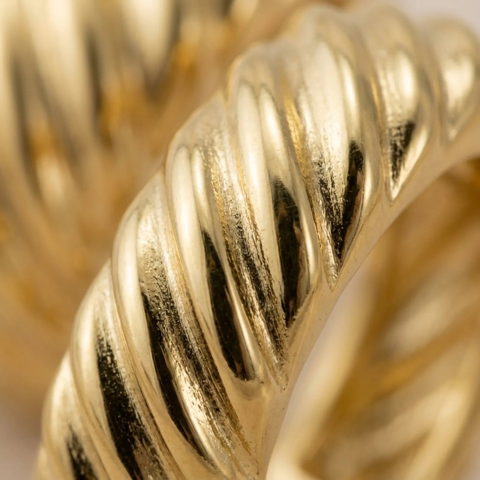 Wide Ribbed Huggie Hoop Earrings in 14ct Gold or Sterling Silver