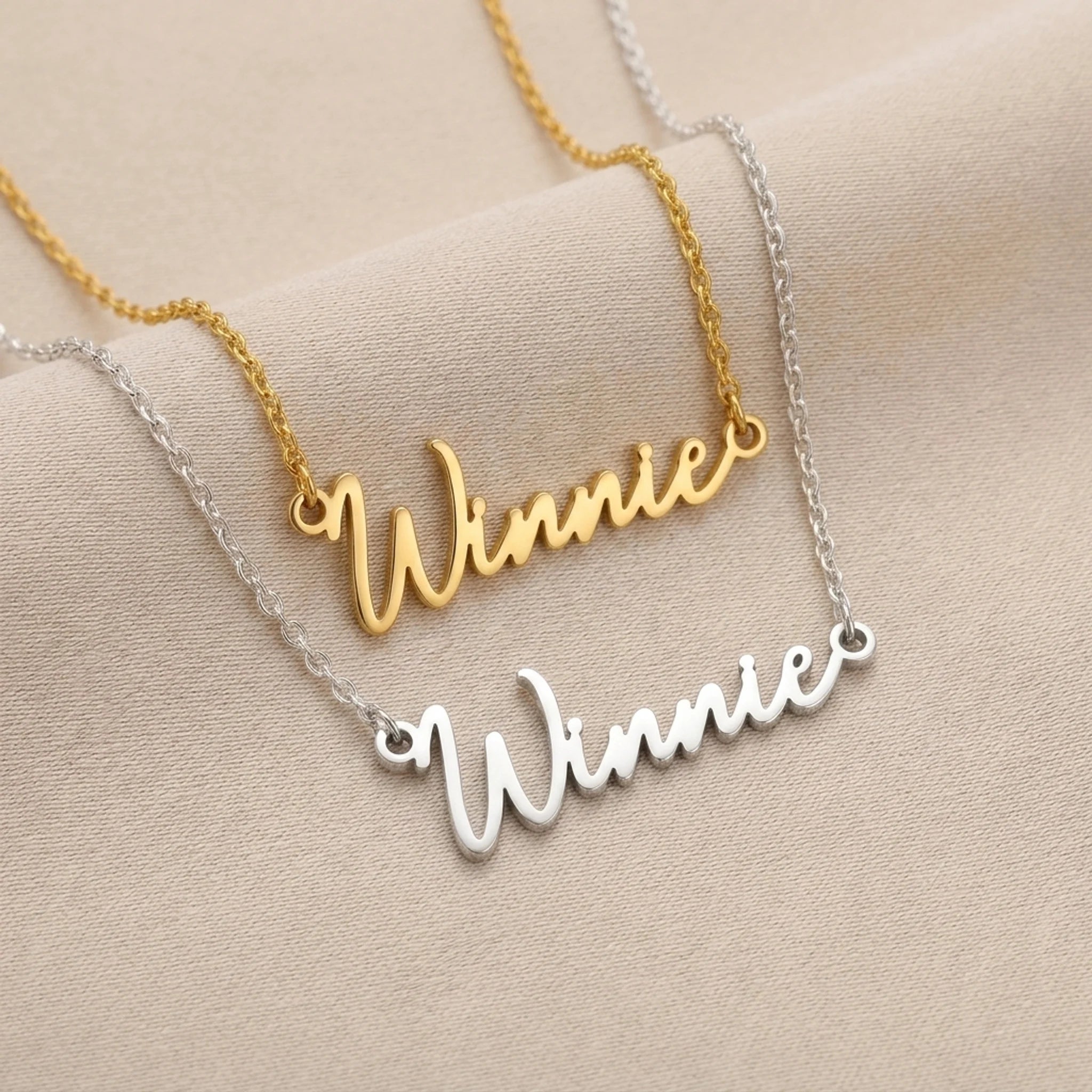 Winnie Name Necklace | 18ct Gold, Silver & Vermeil | Ready to Ship