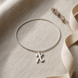 X Bracelet | Initial & Letter X Charm, Gold & Silver