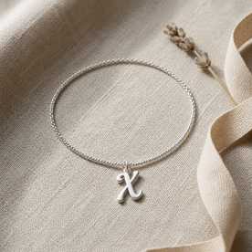 X Bracelet | Initial & Letter X Charm, Gold & Silver
