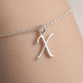 X Bracelet | Initial & Letter X Charm, Gold & Silver
