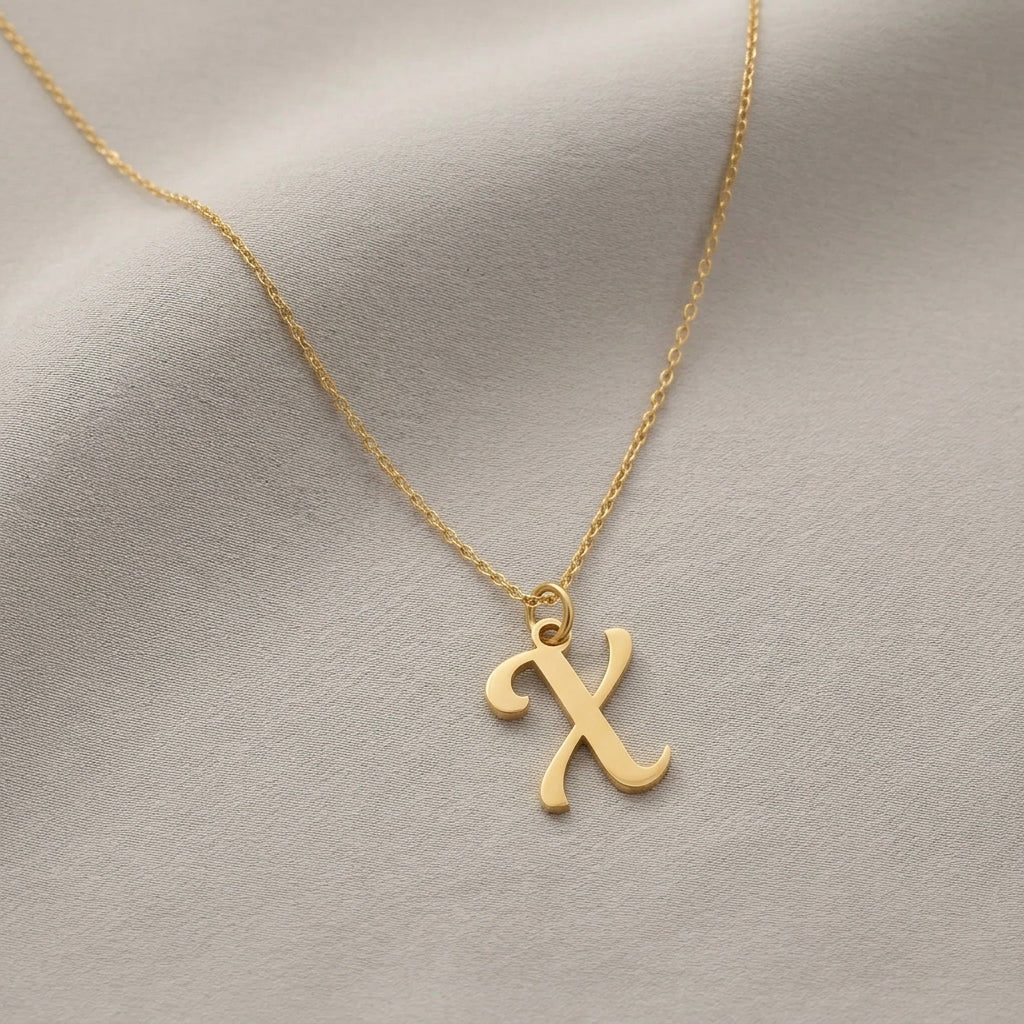 X Necklace | Initial & Letter X Pendant, Gold & Silver