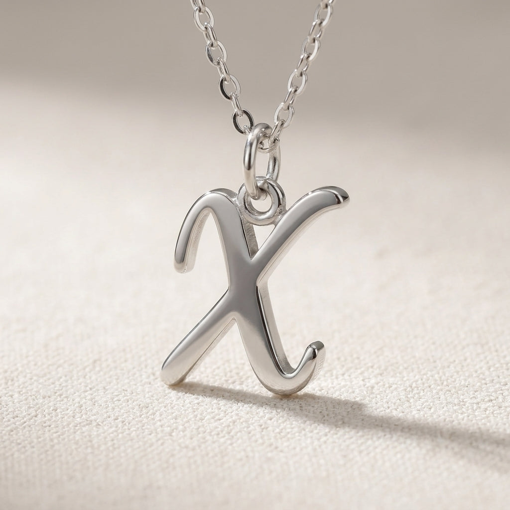 X Necklace | Initial & Letter X Pendant, Gold & Silver