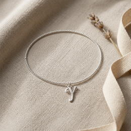 Y Bracelet | Initial & Letter Y Charm, Gold & Silver