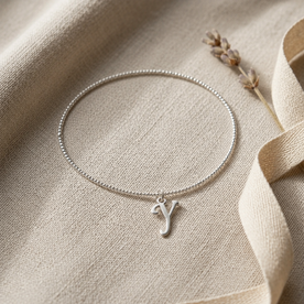 Y Bracelet | Initial & Letter Y Charm, Gold & Silver