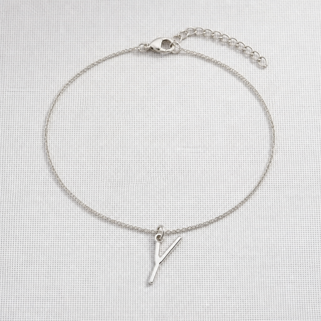 Y Bracelet | Initial & Letter Y Charm, Gold & Silver