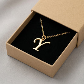 Y Necklace | Initial & Letter Y Pendant, Gold & Silver